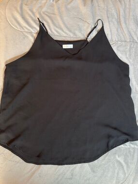 Evera B black V-Neck adjustable Spaghetti Strap lined Camisole women’s Sz XXL